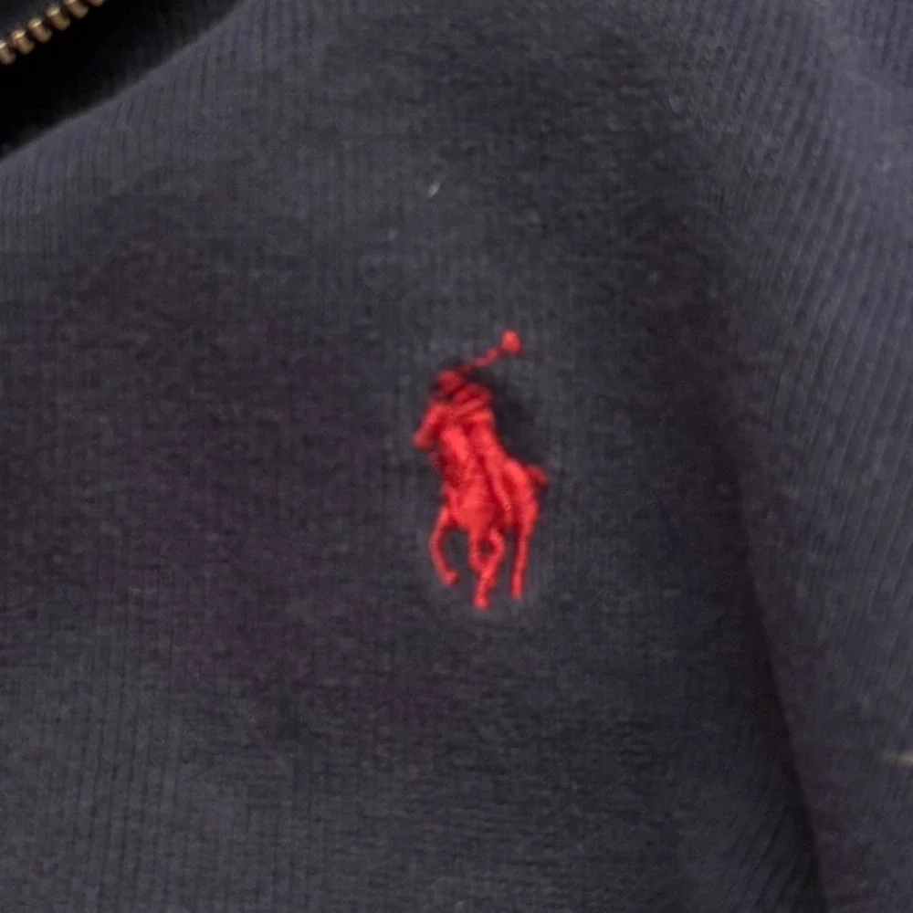 Polo Ralph Lauren Quarter Zip Pullover Mens 3XB Navy Blue Cotton Pony Sweater